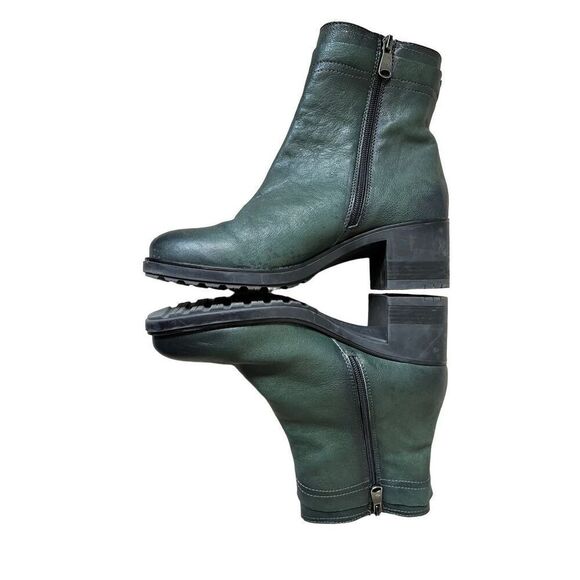Paula Urban Talla Green Leather Ankle Boots size EU 41 US 10.5 - Picture 3 of 11